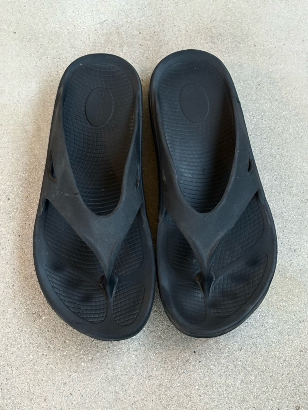 OOFOS OOriginal Mens 12 Cushioned Comfort Thong Flip Flop Sandals Black